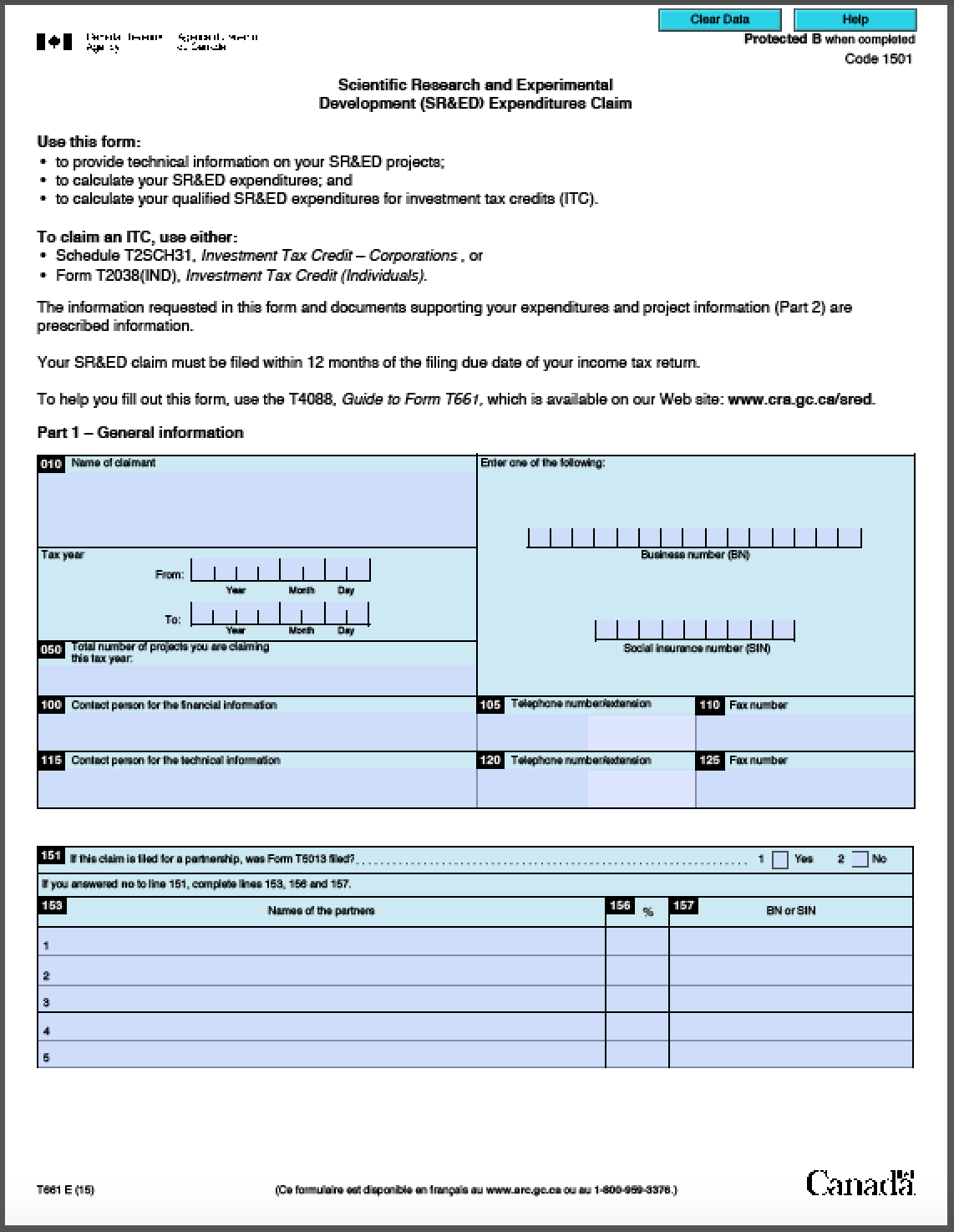 revenue canada payment form