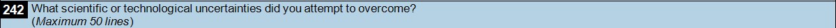 line 242 of the tax credits in relation to Technical Narrative Length Limits