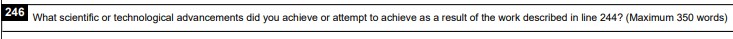 Line 246 of the T661 Scientific Research and Experimental Development (SR&ED) Expenditures Claim Form